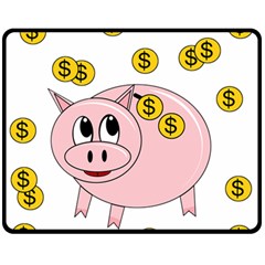 Piggy Bank  Fleece Blanket (medium)  by Valentinaart