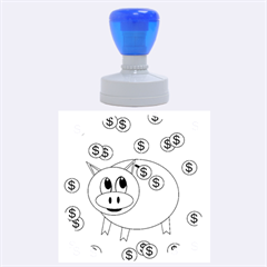 Piggy Bank  Rubber Round Stamps (large) by Valentinaart