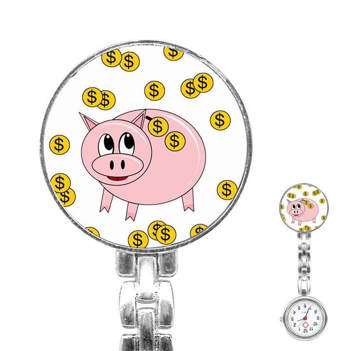 Piggy bank  Stainless Steel Nurses Watch