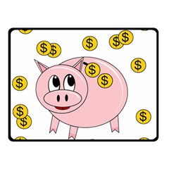 Piggy Bank  Double Sided Fleece Blanket (small)  by Valentinaart