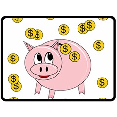 Piggy Bank  Double Sided Fleece Blanket (large)  by Valentinaart