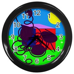 Sunny Day Wall Clocks (black) by Valentinaart