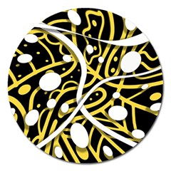 Yellow Movement Magnet 5  (round) by Valentinaart