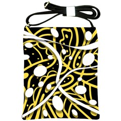 Yellow Movement Shoulder Sling Bags by Valentinaart