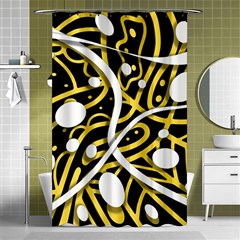 Yellow Movement Shower Curtain 48  X 72  (small)  by Valentinaart