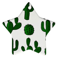 Cactuses Pattern Star Ornament (two Sides)  by Valentinaart