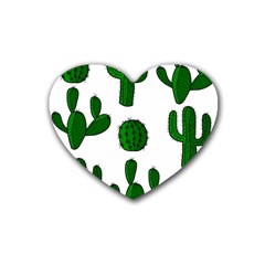 Cactuses Pattern Heart Coaster (4 Pack)  by Valentinaart