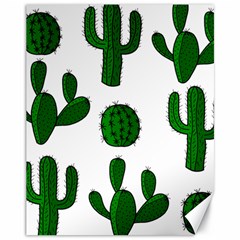 Cactuses Pattern Canvas 11  X 14   by Valentinaart