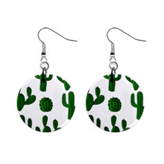 Cactuses Pattern Mini Button Earrings by Valentinaart