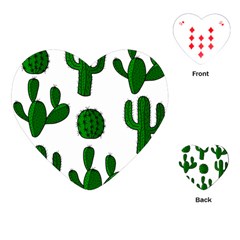 Cactuses Pattern Playing Cards (heart)  by Valentinaart