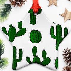 Cactuses Pattern Star Ornament (two Sides)  by Valentinaart