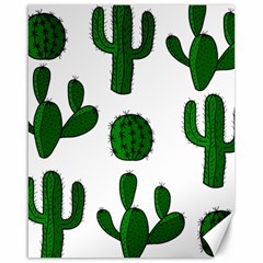 Cactuses Pattern Canvas 16  X 20   by Valentinaart