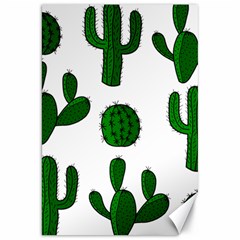 Cactuses Pattern Canvas 20  X 30   by Valentinaart