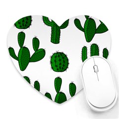 Cactuses Pattern Heart Mousepads by Valentinaart