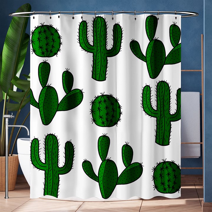 Cactuses pattern Shower Curtain 60  x 72  (Medium) 