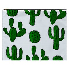 Cactuses Pattern Cosmetic Bag (xxxl)  by Valentinaart