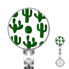 Cactuses Pattern Stainless Steel Nurses Watch by Valentinaart