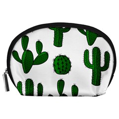 Cactuses Pattern Accessory Pouches (large)  by Valentinaart