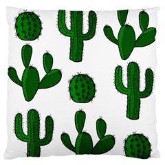 Cactuses Pattern Large Flano Cushion Case (one Side) by Valentinaart