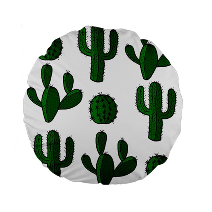 Cactuses pattern Standard 15  Premium Flano Round Cushions