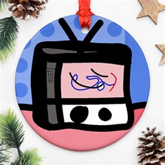 Old Television Ornament (round)  by Valentinaart