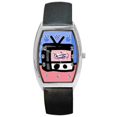 Old Television Barrel Style Metal Watch by Valentinaart