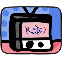 Old Television Double Sided Fleece Blanket (mini)  by Valentinaart