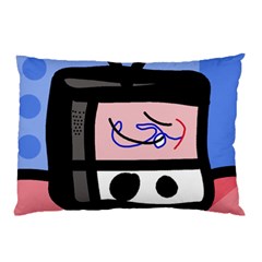 Old Television Pillow Case (two Sides) by Valentinaart