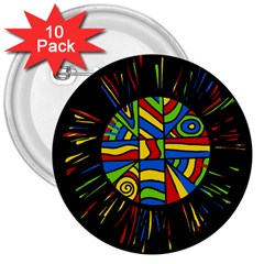 Colorful Bang 3  Buttons (10 Pack)  by Valentinaart