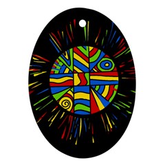 Colorful Bang Oval Ornament (two Sides) by Valentinaart