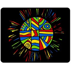 Colorful Bang Fleece Blanket (medium)  by Valentinaart