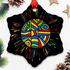 Colorful Bang Snowflake Ornament (2-side) by Valentinaart