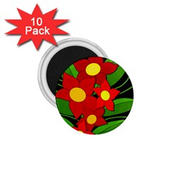 Red Flowers 1 75  Magnets (10 Pack)  by Valentinaart