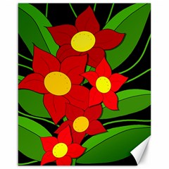 Red Flowers Canvas 16  X 20   by Valentinaart