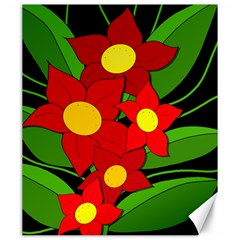 Red Flowers Canvas 20  X 24   by Valentinaart