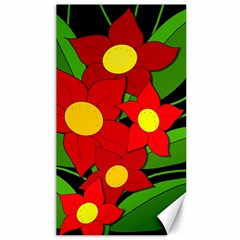 Red Flowers Canvas 40  X 72   by Valentinaart