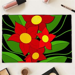 Red Flowers Cosmetic Bag (xxl)  by Valentinaart