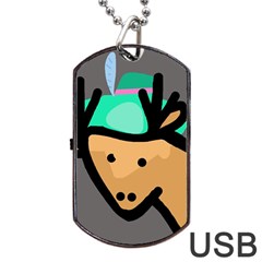 Deer Dog Tag Usb Flash (one Side)