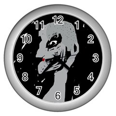 Horror Wall Clocks (silver)  by Valentinaart