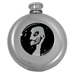 Horror Round Hip Flask (5 Oz) by Valentinaart