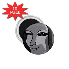 Lady - Gray 1 75  Magnets (10 Pack)  by Valentinaart