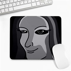 Lady - Gray Large Mousepads by Valentinaart