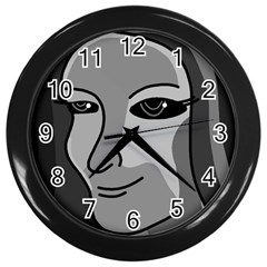 Lady - Gray Wall Clocks (black) by Valentinaart