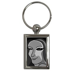 Lady - Gray Key Chains (rectangle)  by Valentinaart