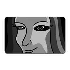 Lady - Gray Magnet (rectangular) by Valentinaart