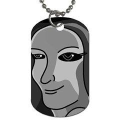 Lady - Gray Dog Tag (one Side) by Valentinaart