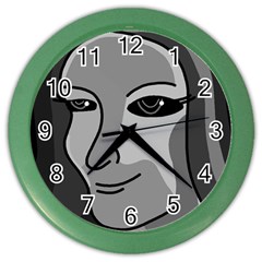 Lady - Gray Color Wall Clocks by Valentinaart