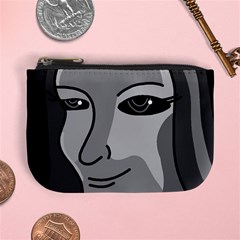 Lady - Gray Mini Coin Purses by Valentinaart