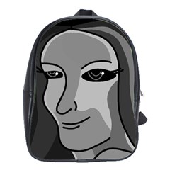 Lady - Gray School Bags(large)  by Valentinaart