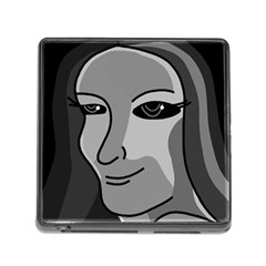 Lady - Gray Memory Card Reader (square) by Valentinaart